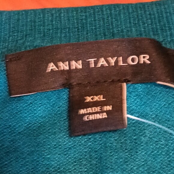 Ann Taylor Size XXL Teal Cardigan (NWT) - Picture 2 of 11